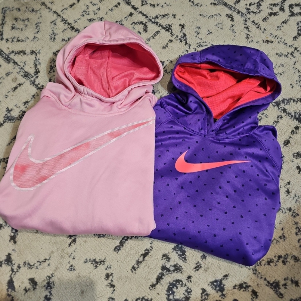 Nike Kids' Pink and Purple Hoodies Set